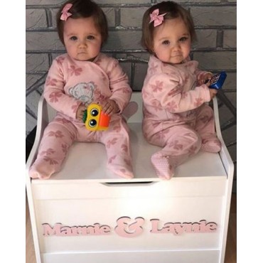 White Personalised Toy Box ( 2 names)